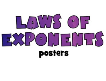 Preview of Room/wall/bulletin board posters: LAWS OF EXPONENTS with the Power Rangers