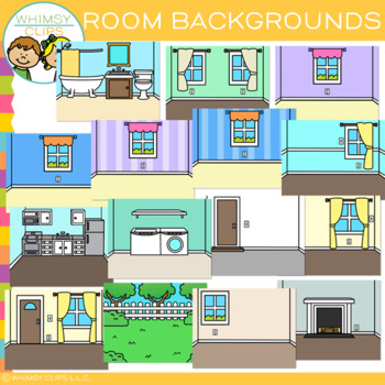 Rooms in a House Backgrounds Clip Art by Whimsy Clips | TPT