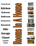 Rooms in a House & Household Items Vocabulary Practice & R