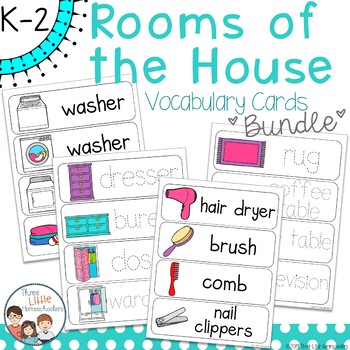 Preview of Rooms of the House Vocabulary Word Wall Cards - BUNDLE
