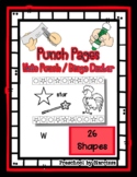 Rooster - 26 Shapes - Hole Punch Cards / Bingo Dauber Pages *f