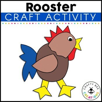 Preview of Rooster Craft | Farm Animal Activities | Farm Craft | Rooster Activity