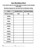 Root / Base Words and Inflectional Endings ed, es, s, and ing