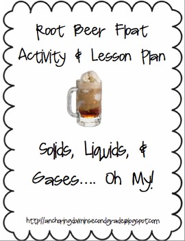 Preview of Root Beer Float Science Inquiry Lesson Plan & Handout - Solid, Liquid, Gas
