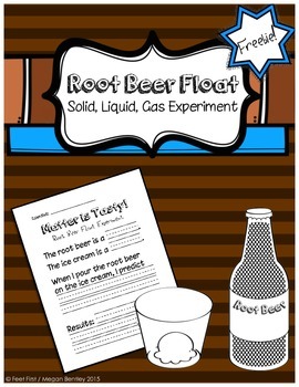 Preview of Root Beer Float Solid, Liquid, Gas Experiment FREEBIE