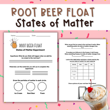 Preview of Root Beer Float States of Matter Experiment for Elementary | Summer Science