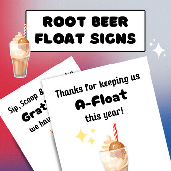 Preview of Root Beer Float Station Signs, Teacher Appreciation Week, Staff Appreciation