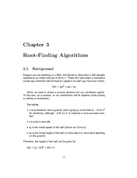 Preview of Root Finding Algorithms - Numerical Methods - First few pages