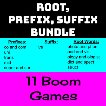 Preview of Root, Prefix, Suffix BUNDLE BOOM Cards  