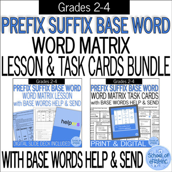 Preview of Root, Prefix & Suffix Word Building Word Matrix Activities Bundle: HELP & SEND