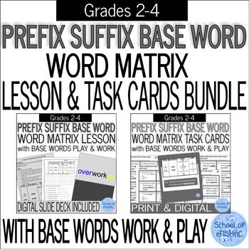 Preview of Root, Prefix & Suffix Word Building Word Matrix Activities Bundle: Work & Play