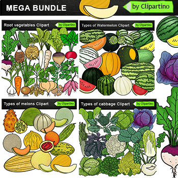 Preview of Root Vegetables Clip Art commercial use Bundle /Melons Clip Art/ Watermelons 