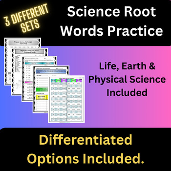 Preview of Root Word Activities for Life/Earth/Physical Science
