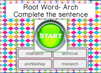 Root word arch TPT