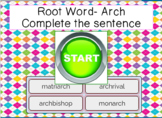 Root Word Arch: Complete the Sentence Boom Cards