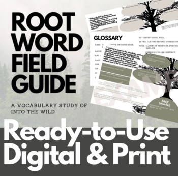 Preview of Root Word Field Guide: A Vocab Study of Into the Wild- Print and Digital