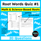 Math/Science Focus Common Greek and Latin Root Words Quiz 