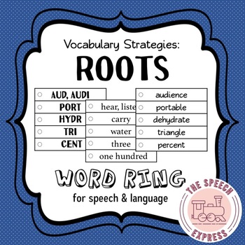 Preview of Root Word Ring: Activity for Middle School Speech & Language