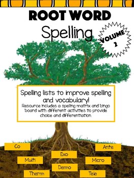 Preview of Root Word Spelling Lists and Activities Vol. 2