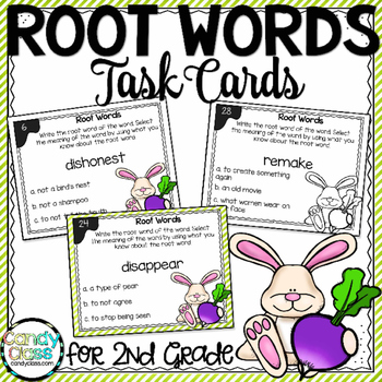 Preview of Root Word Task Cards 2nd Grade ELA Vocabulary Activities Task Cards Scoot Game