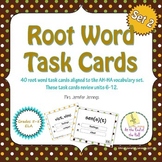 Root Word Task Cards - AH-HA vocabulary, level 1, units 6-12