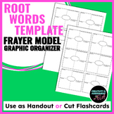 Root Word Vocabulary Flashcards Template, Frayer Model Gra