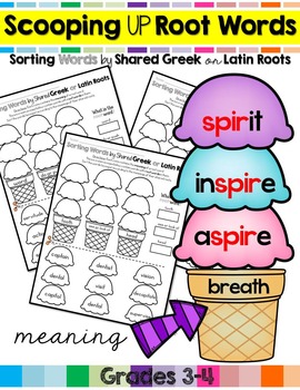 Preview of Greek and Latin Root Words Worksheets Distance Learning