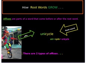Preview of Root Words, Affixes, and Suffixes