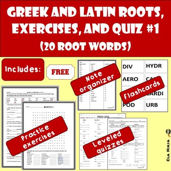Preview of Greek & Latin Root Words for Middle School (and HS)  #: 1 Activities and Quiz