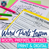 Root Words, Prefixes, and Suffixes Vocabulary Lesson Digit