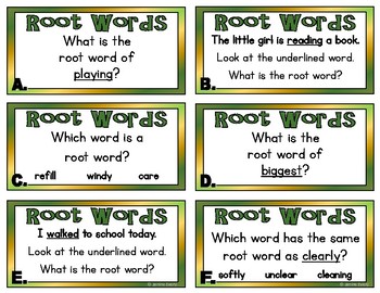 root words literacy activities preview