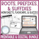 Root Words, Prefixes, & Suffixes Printable and Digital Bundle