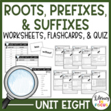 Root Words, Prefixes, & Suffixes Unit 8 Worksheets