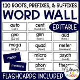 Root Words, Prefixes, & Suffixes Word Wall and Flashcards 