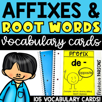 Preview of Root Words Prefixes and Suffixes Vocabulary Cards Morphology