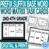 Prefix Suffix Root Word Matrix Morphology Grammar Task Cards