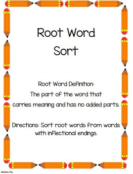 Preview of Root Words Sort