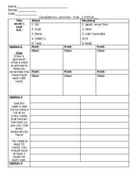 Root Words Study Guide #11 by Neil Hartigan | TPT