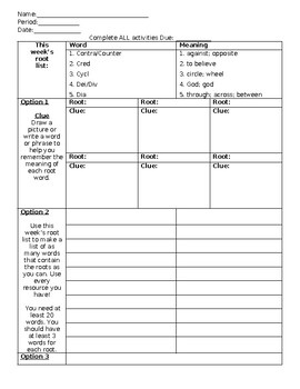 Preview of Root Words Study Guide #12