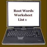 Root Words Worksheet List 1 - Middle High