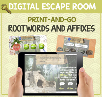 Preview of Root Words and Affixes Digital Escape Room