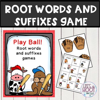 Preview of Root words and suffixes Play Ball games CKLA SKILLS compatible