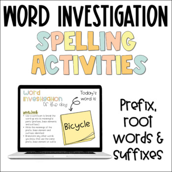 Preview of Root words, prefixes and suffixes activities for grades 3 - 6