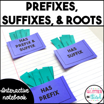 Preview of Root words, prefixes, and suffixes activities reading interactive notebook