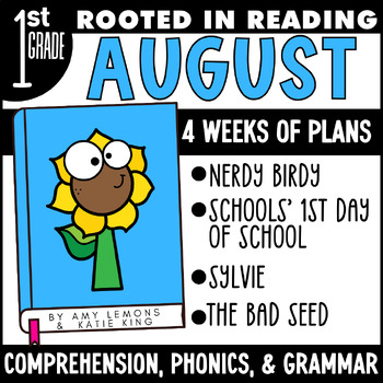 Preview of Rooted in Reading 1st Grade August with Back to School Comprehension & Grammar
