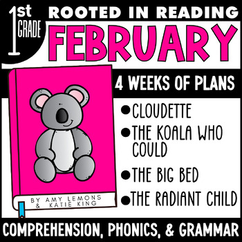 Preview of Rooted in Reading February 1st Grade Comprehension Activities & Grammar, Phonics
