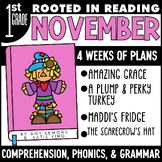 Rooted in Reading 1st Grade November Lessons | Comprehension | Grammar | Phonics