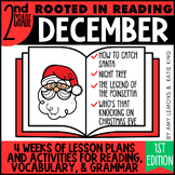Rooted in Reading 2nd Grade December Lessons | Comprehension | Grammar | Vocab