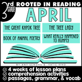 Rooted in Reading 3rd Grade April Lesson Plans | Comprehension | Grammar | Vocab