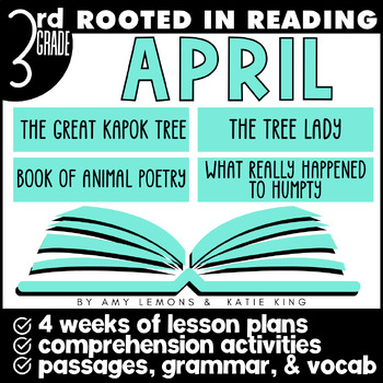 Preview of Rooted in Reading 3rd Grade April Lesson Plans | Comprehension | Grammar | Vocab